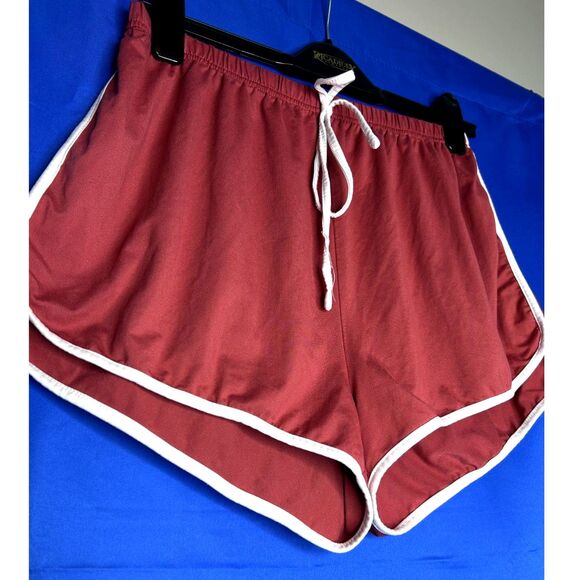 Women's Stranger Things Eleven Inspired Retro Coral Gym Running Track Shorts XL - Picture 3 of 6